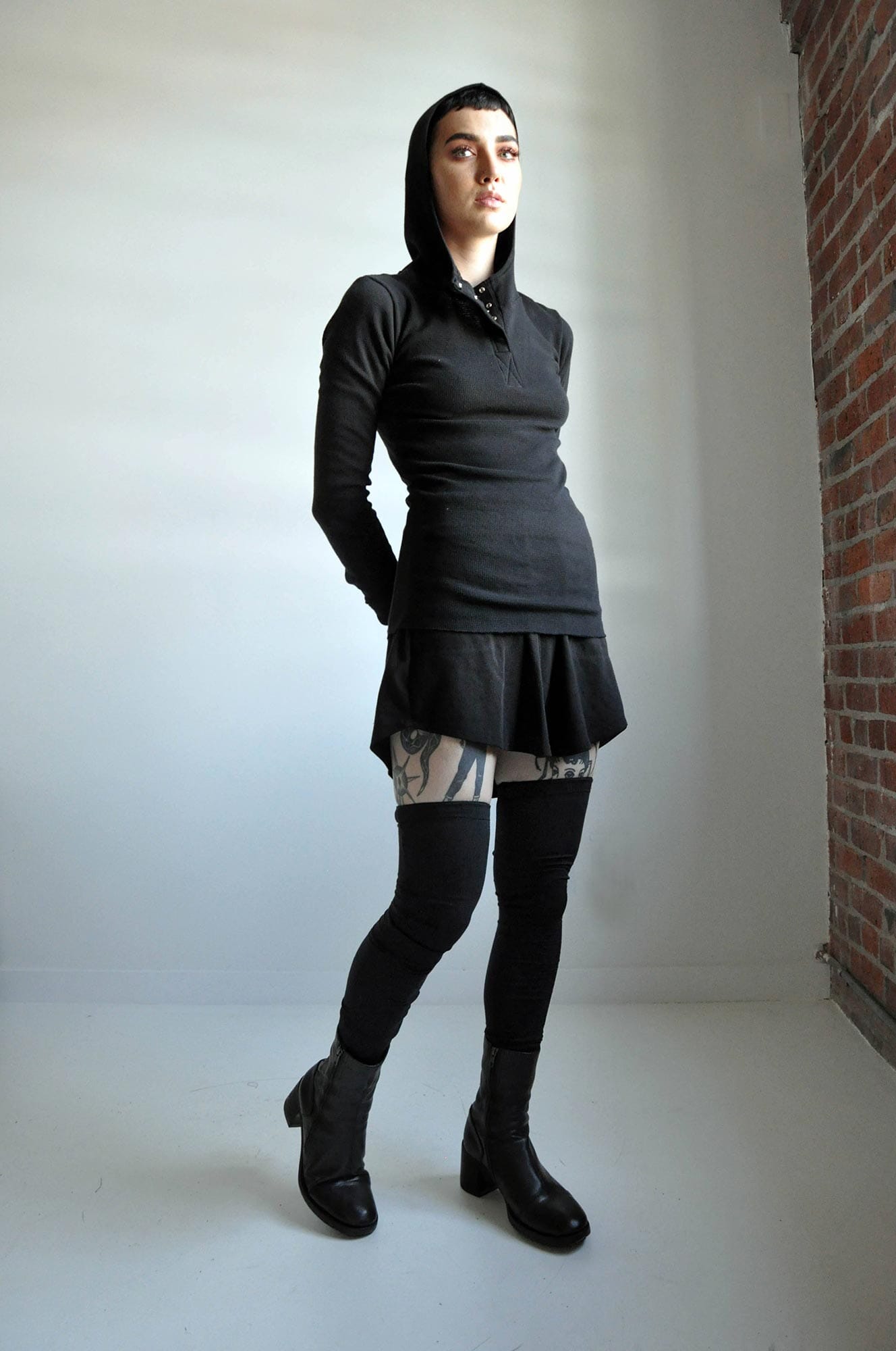 Slip-Proof Rib Thigh Highs Leg Warmers NOCTEX